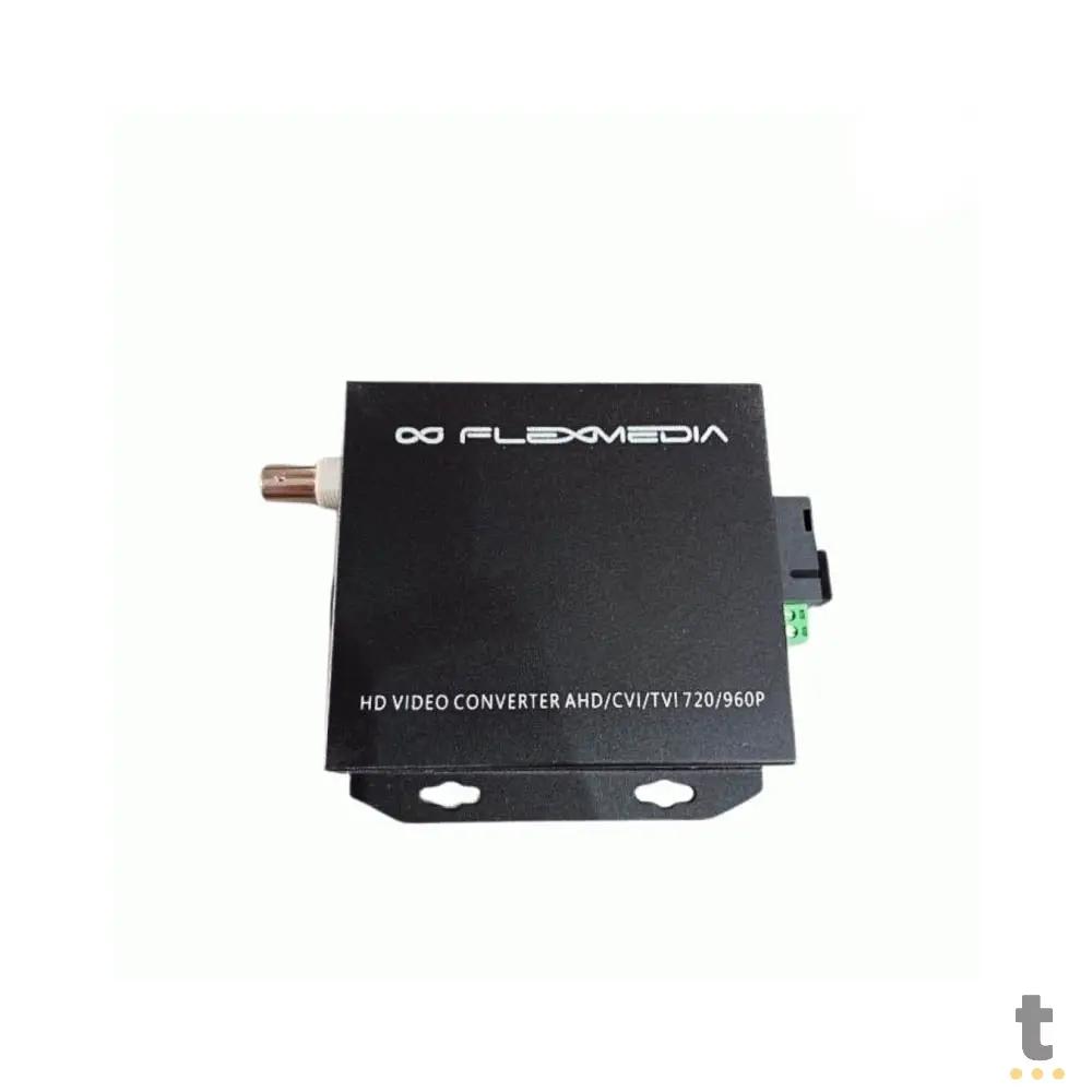 Kit Conversor de Video, Dados e Seriais Flexmedia 1 Video RX TVI/CVI/AHD SM 20KM SC 720P + RS485 - HDAFO/VDS20 Truedata